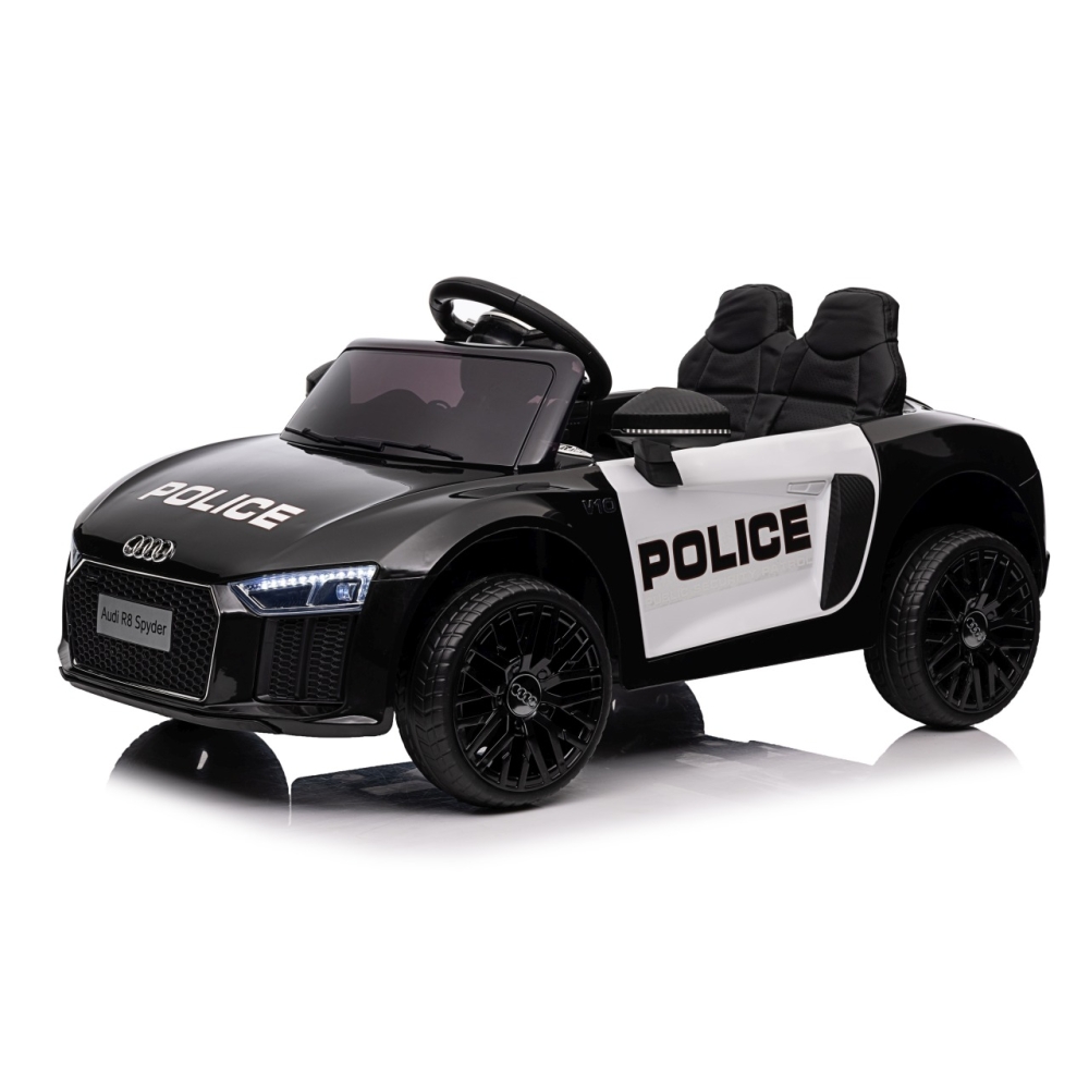 Elektromobilis Audi R8 Policja, Black-Elektromobiliai vaikams, Mašinos-e-vaikas