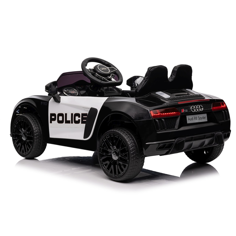 Elektromobilis Audi R8 Policja, Black-Elektromobiliai vaikams, Mašinos-e-vaikas