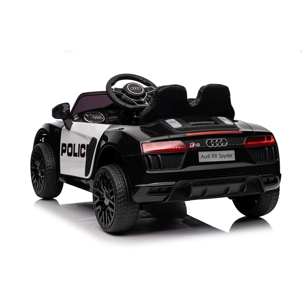Elektromobilis Audi R8 Policja, Black-Elektromobiliai vaikams, Mašinos-e-vaikas