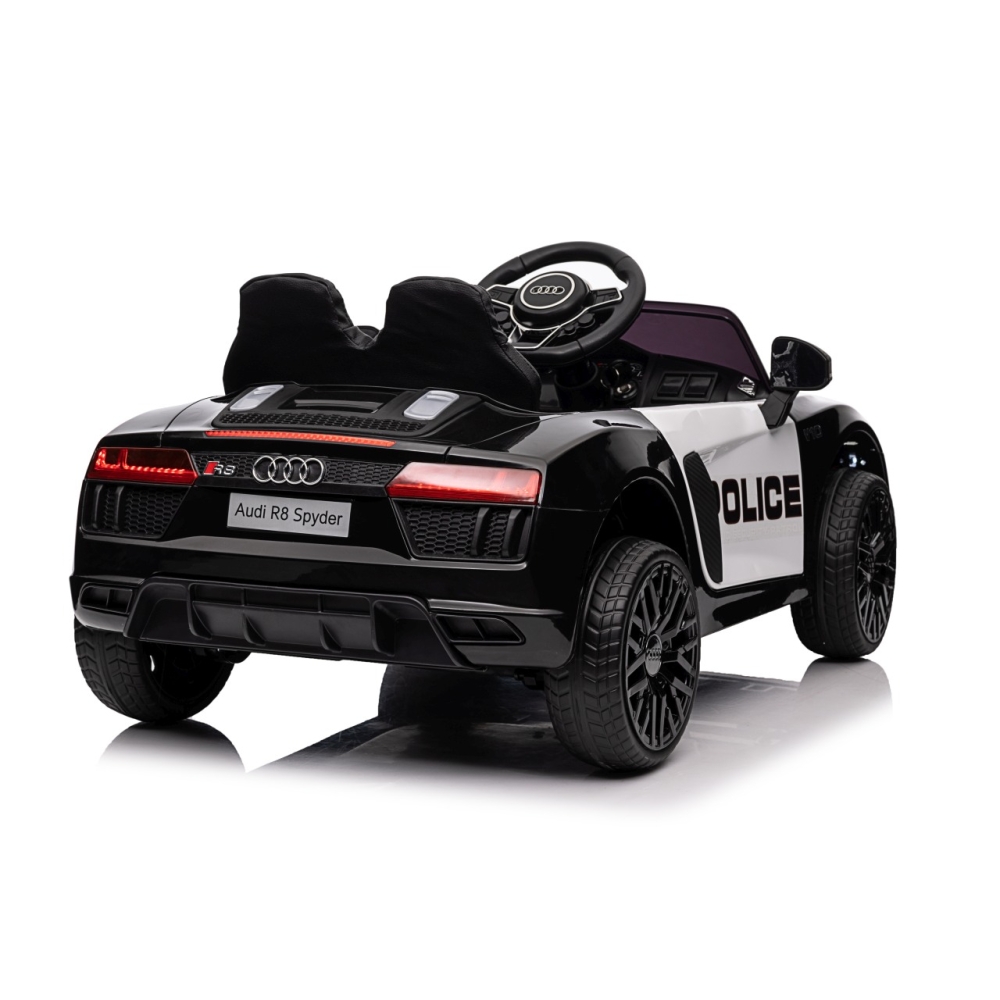 Elektromobilis Audi R8 Policja, Black-Elektromobiliai vaikams, Mašinos-e-vaikas