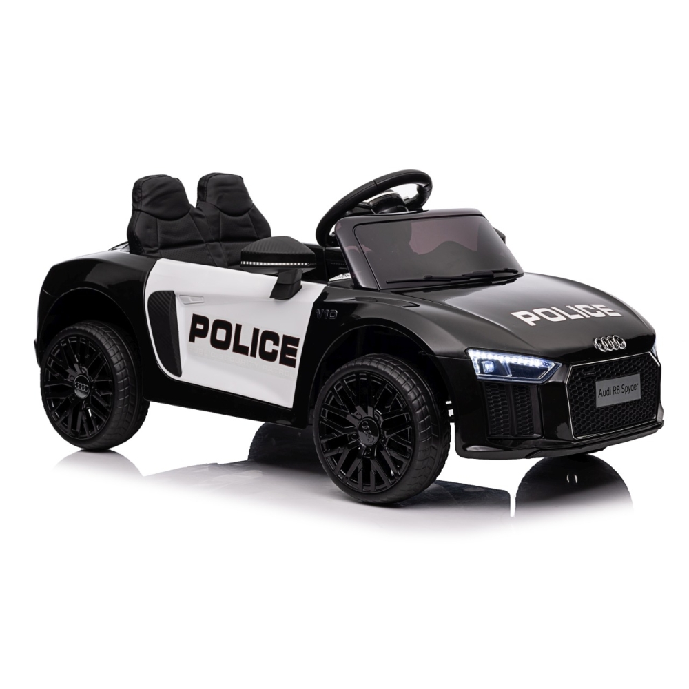 Elektromobilis Audi R8 Policja, Black-Elektromobiliai vaikams, Mašinos-e-vaikas