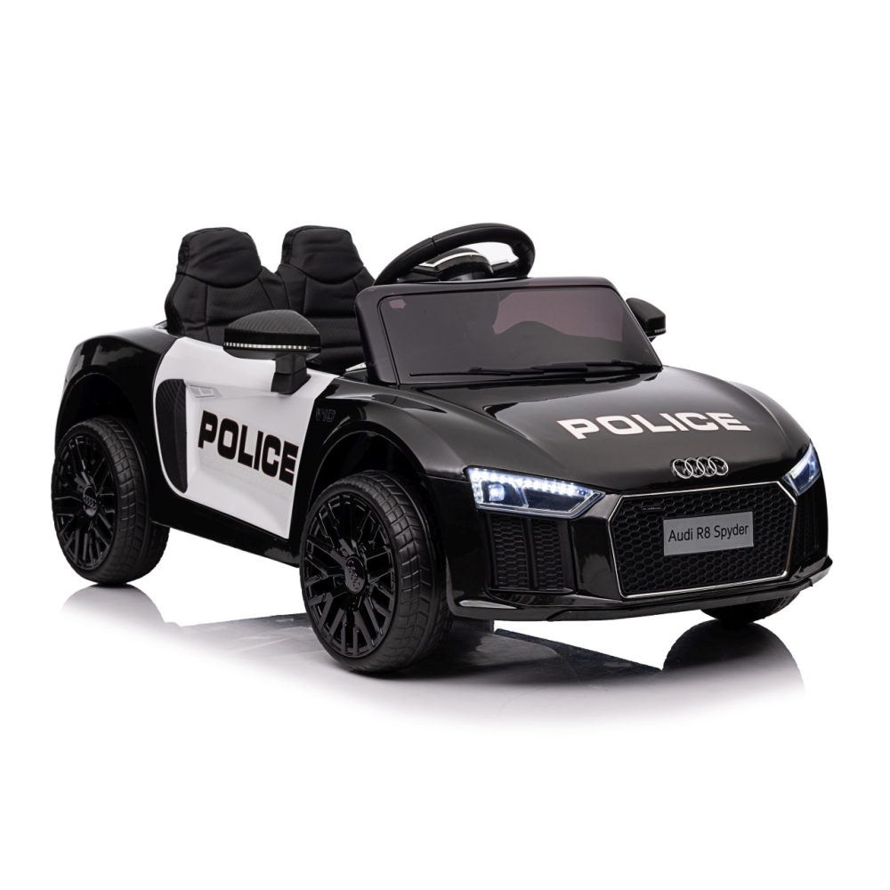 Elektromobilis Audi R8 Policja, Black-Elektromobiliai vaikams, Mašinos-e-vaikas