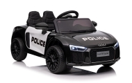 Audi R8 Policja na akumulator dla dzieci + Pilot + EVA + Wolny Start + MP3 LED