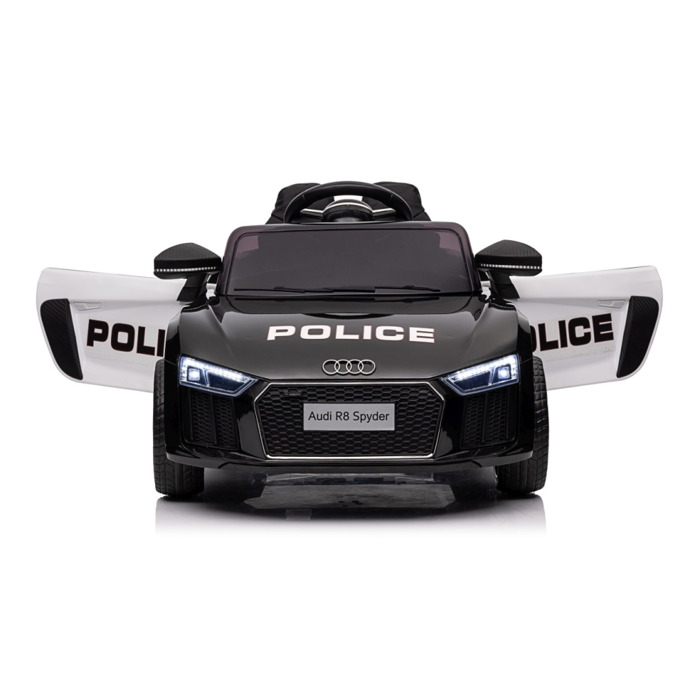 Elektromobilis Audi R8 Policja, Black-Elektromobiliai vaikams, Mašinos-e-vaikas