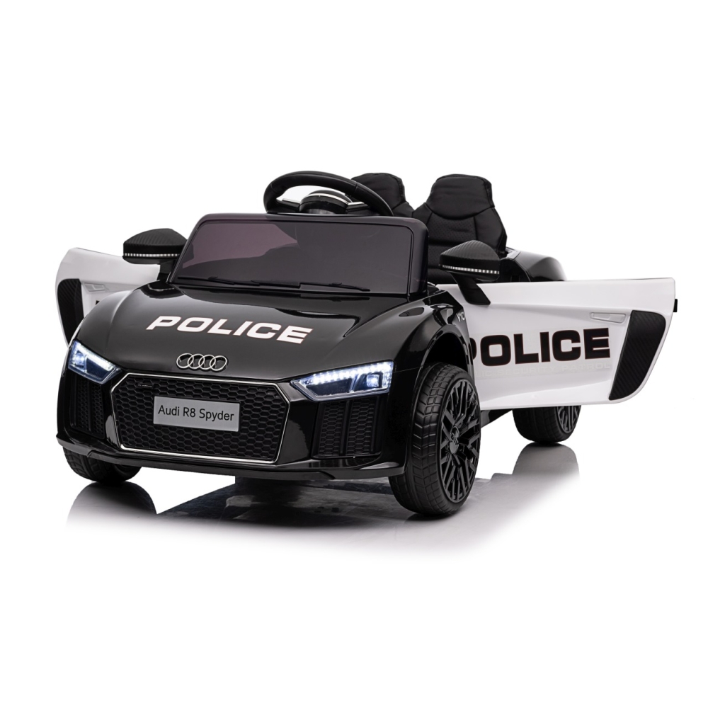 Elektromobilis Audi R8 Policja, Black-Elektromobiliai vaikams, Mašinos-e-vaikas