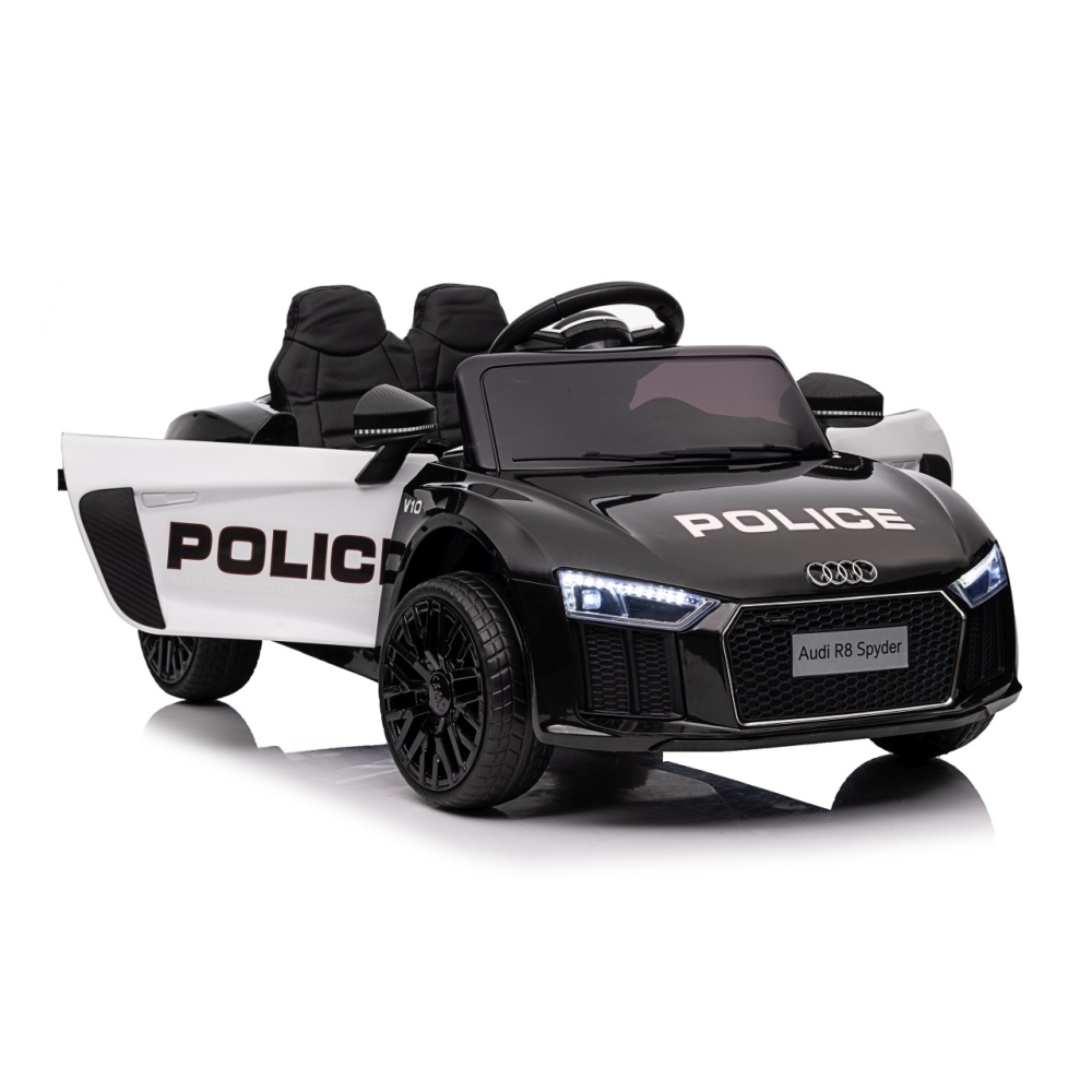 Elektromobilis Audi R8 Policja, Black-Elektromobiliai vaikams, Mašinos-e-vaikas