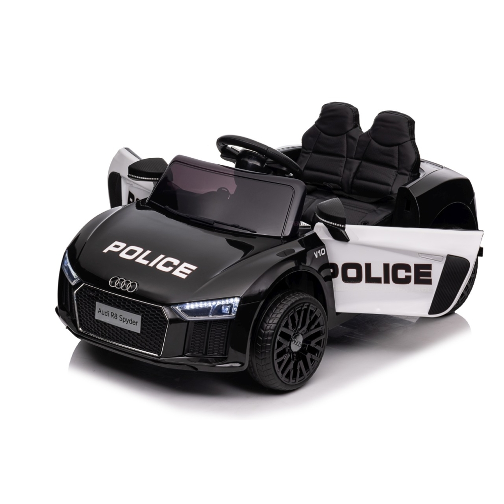 Elektromobilis Audi R8 Policja, Black-Elektromobiliai vaikams, Mašinos-e-vaikas