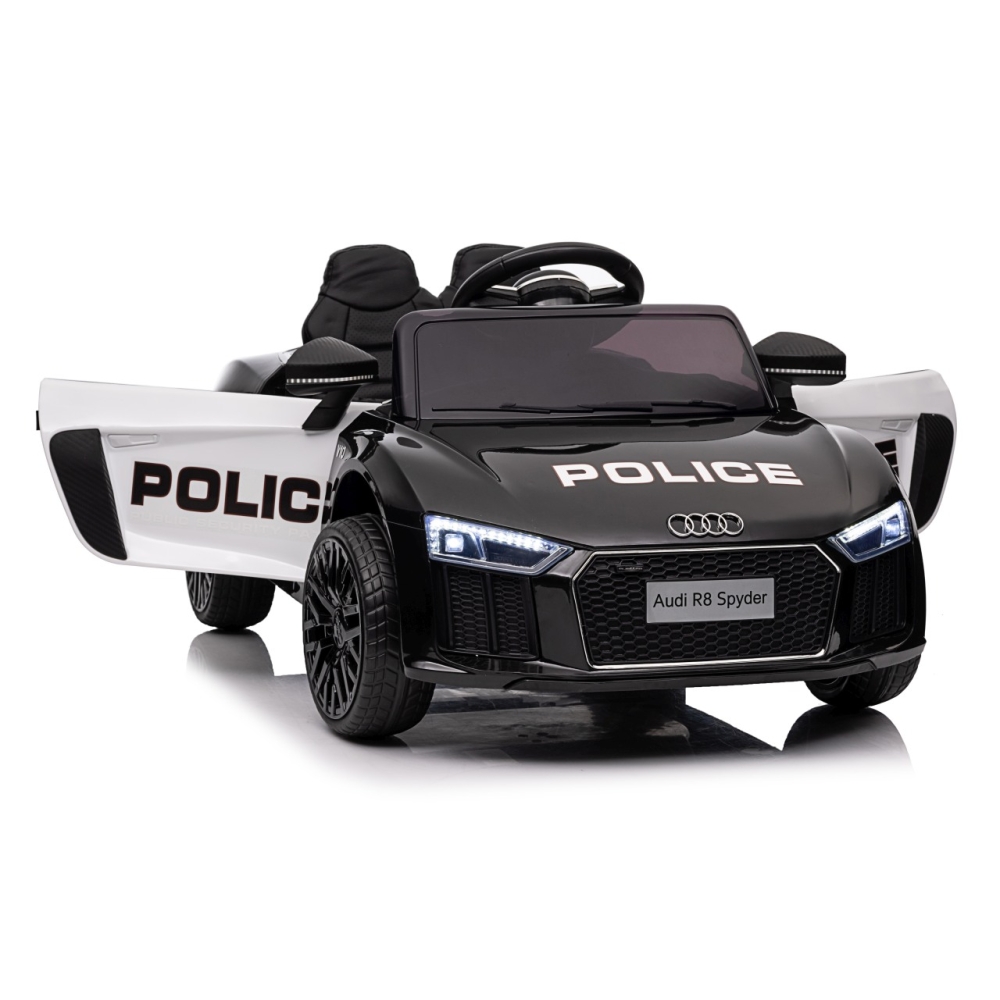 Elektromobilis Audi R8 Policja, Black-Elektromobiliai vaikams, Mašinos-e-vaikas