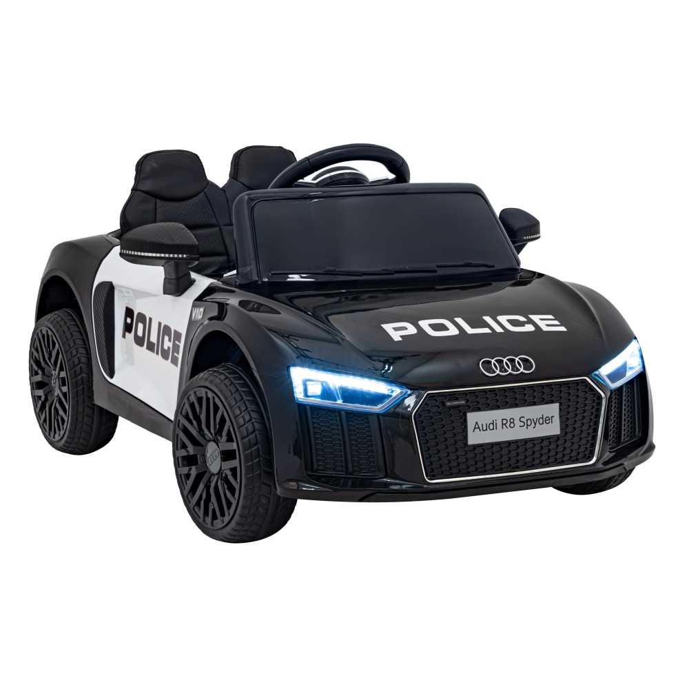 Elektromobilis Audi R8 Policja, Black-Elektromobiliai vaikams, Mašinos-e-vaikas