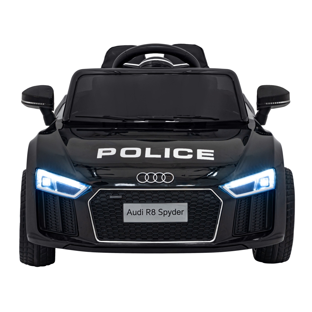 Elektromobilis Audi R8 Policja, Black-Elektromobiliai vaikams, Mašinos-e-vaikas