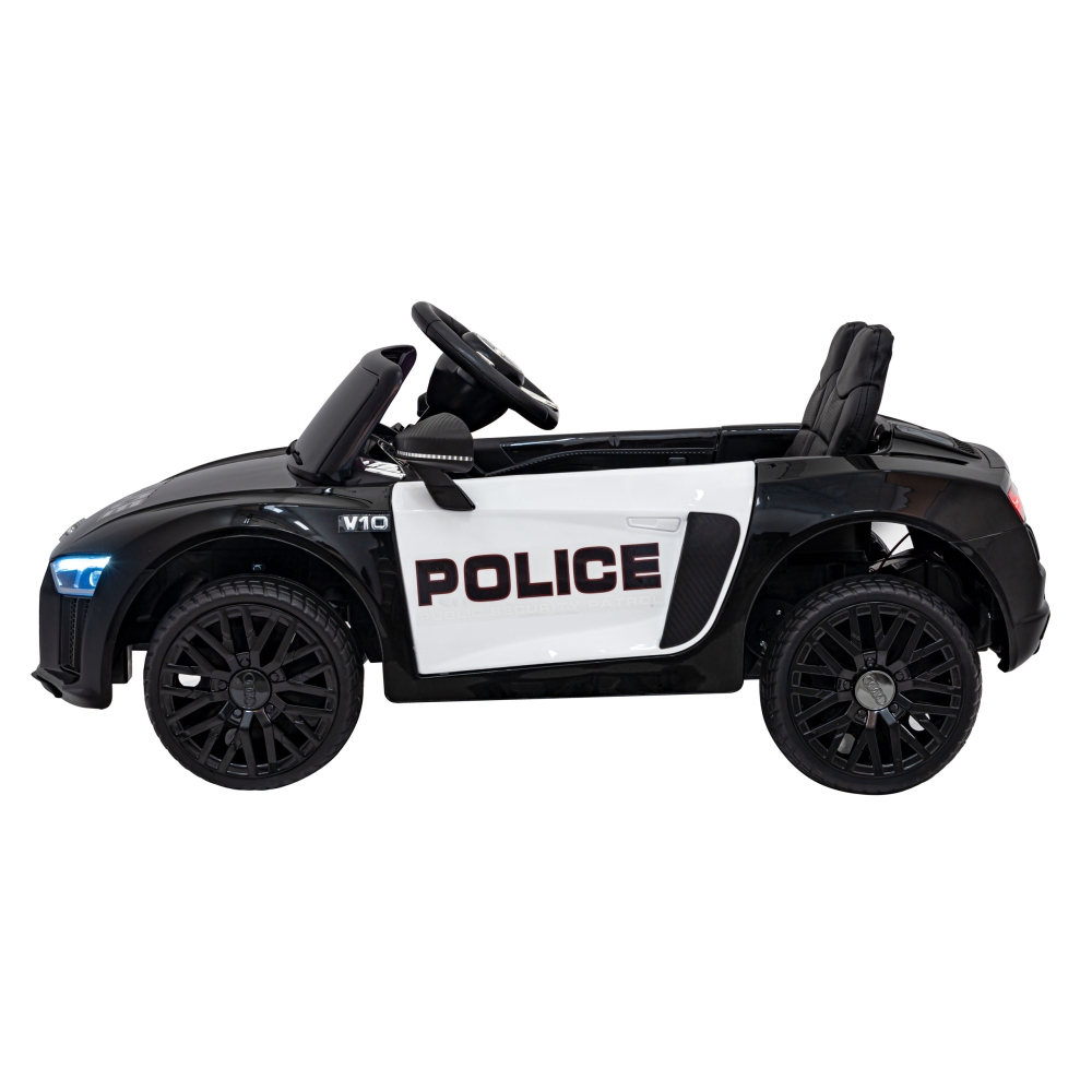 Elektromobilis Audi R8 Policja, Black-Elektromobiliai vaikams, Mašinos-e-vaikas