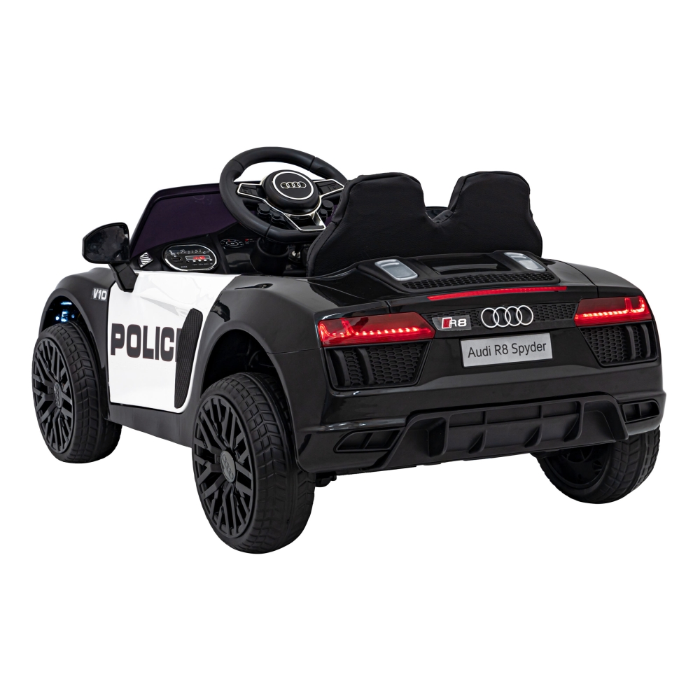 Elektromobilis Audi R8 Policja, Black-Elektromobiliai vaikams, Mašinos-e-vaikas