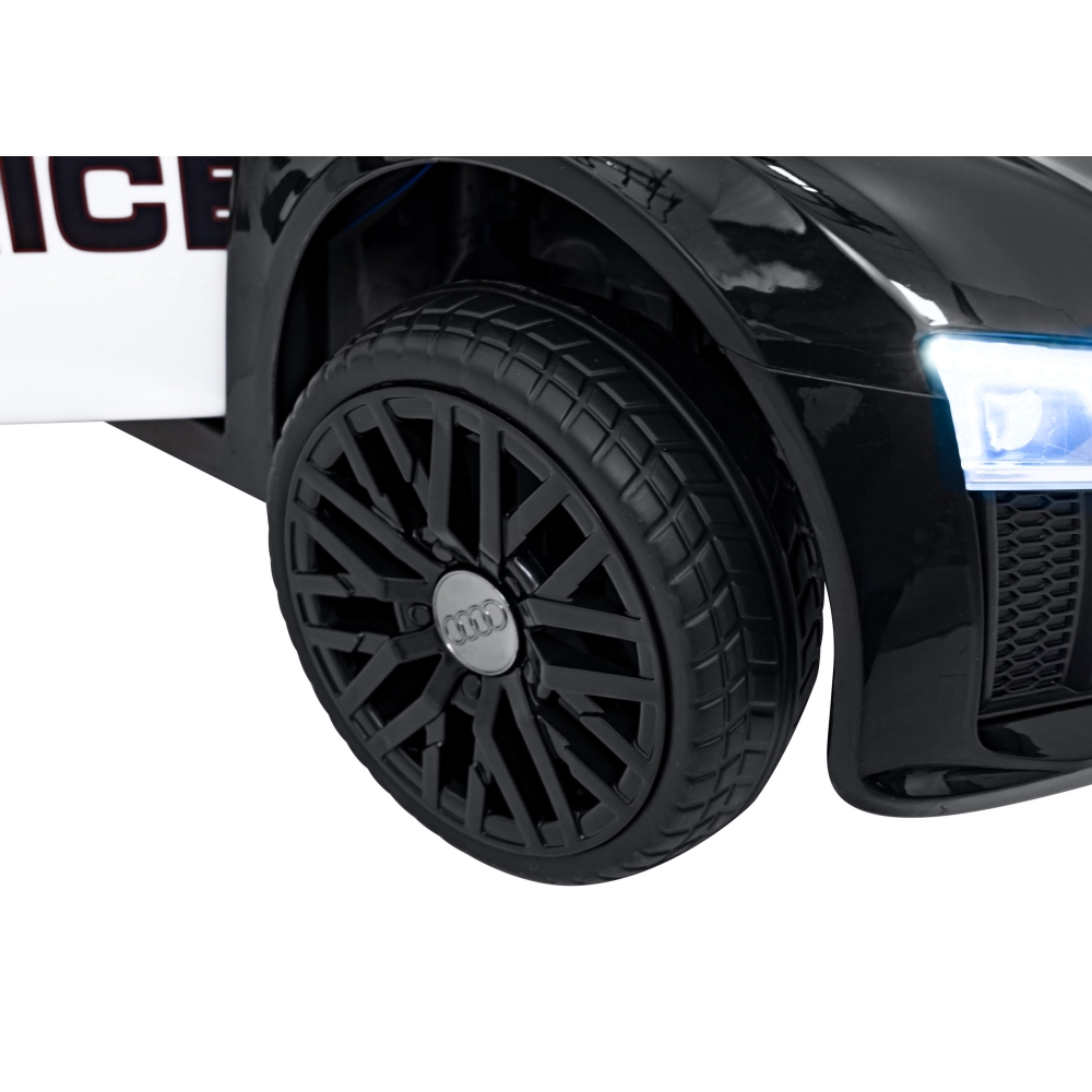 Elektromobilis Audi R8 Policja, Black-Elektromobiliai vaikams, Mašinos-e-vaikas