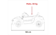 Audi R8 Policja na akumulator dla dzieci + Pilot + EVA + Wolny Start + MP3 LED