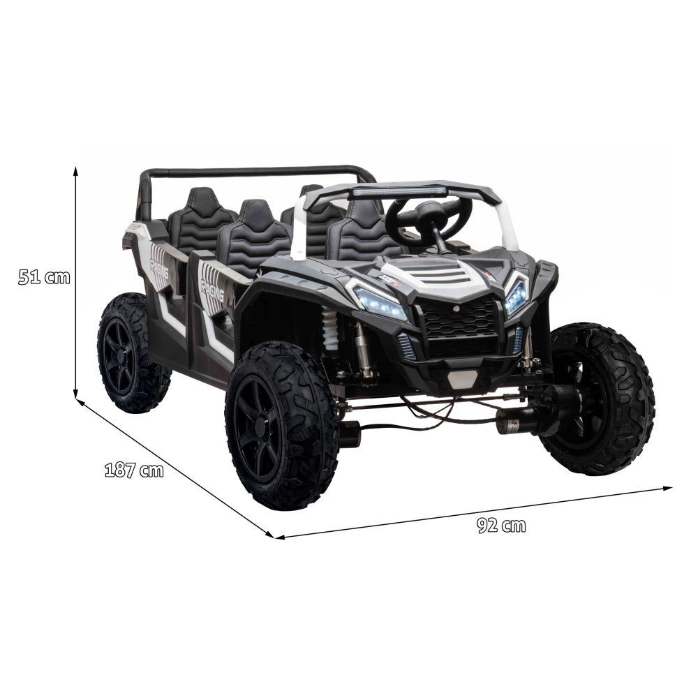 Keturvietis elektrinis Buggy ATV Racing UTV2000, White-Elektromobiliai vaikams, Keturračiai ir bagiai-e-vaikas
