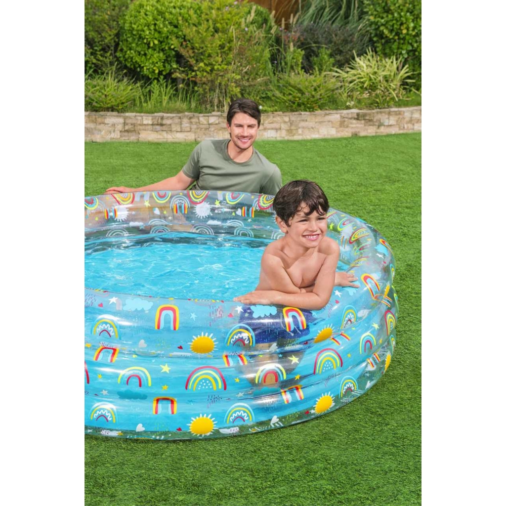 Pripučiamas vaikų sodo baseinas 170x53 cm Tropical BESTWAY + remonto lopas