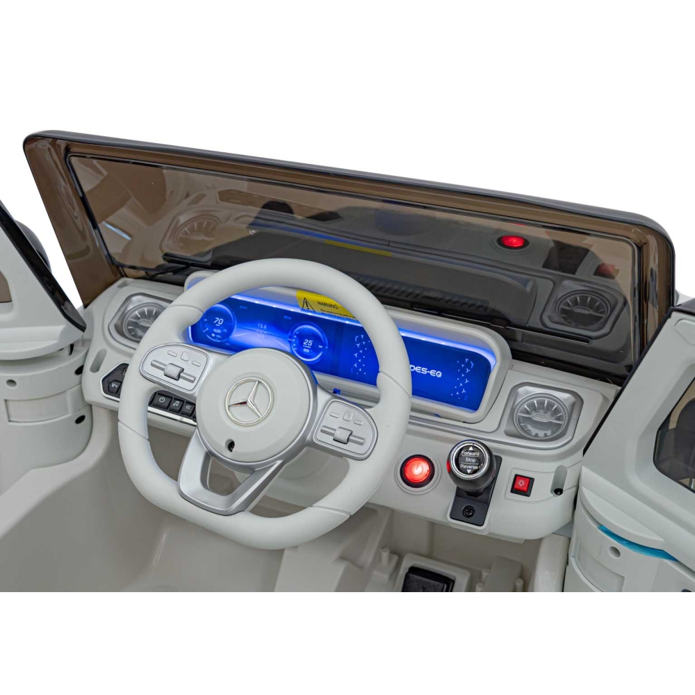 „Mercedes-Benz EQG“ automobilis, baltos spalvos-Elektromobiliai vaikams, Visureigiai-e-vaikas