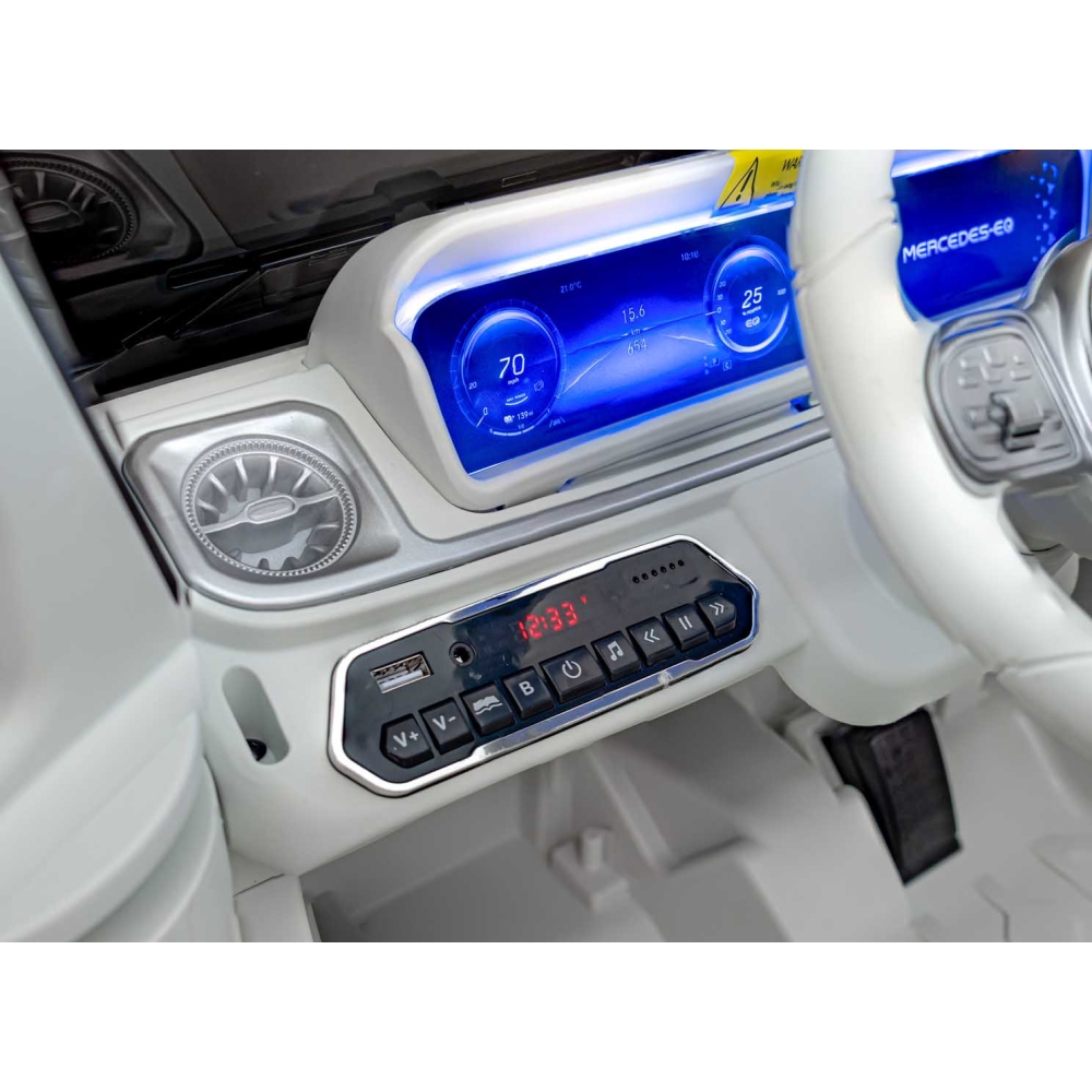 „Mercedes-Benz EQG“ automobilis, baltos spalvos-Elektromobiliai vaikams, Visureigiai-e-vaikas
