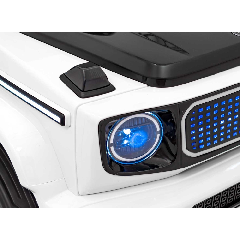 „Mercedes-Benz EQG“ automobilis, baltos spalvos-Elektromobiliai vaikams, Visureigiai-e-vaikas