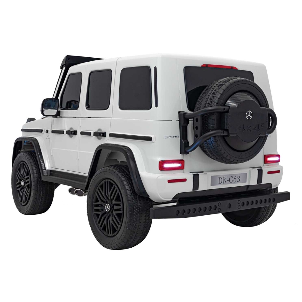 Elektromobilis Mercedes-Benz G63 AMG XXL, White-Elektromobiliai vaikams, Visureigiai-e-vaikas