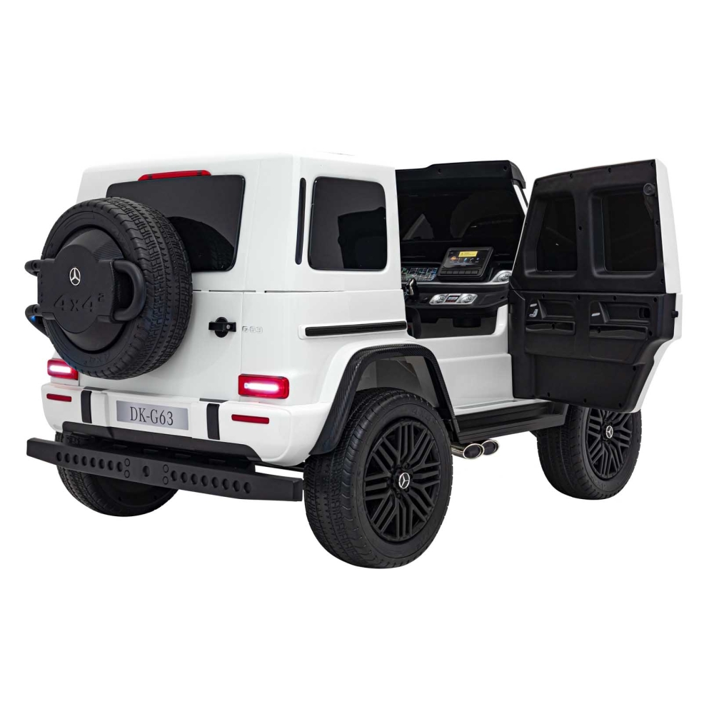 Elektromobilis Mercedes-Benz G63 AMG XXL, White-Elektromobiliai vaikams, Visureigiai-e-vaikas