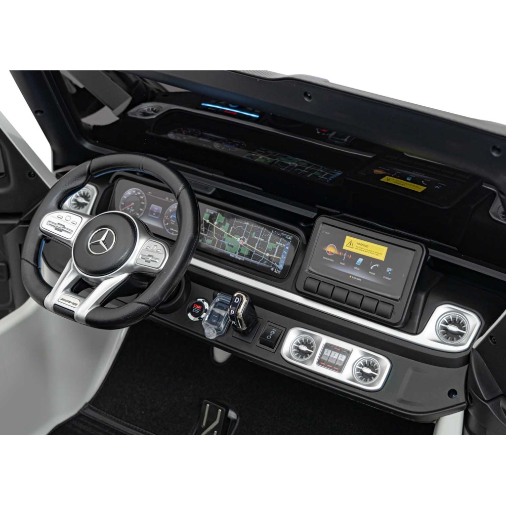 Elektromobilis Mercedes-Benz G63 AMG XXL, White-Elektromobiliai vaikams, Visureigiai-e-vaikas