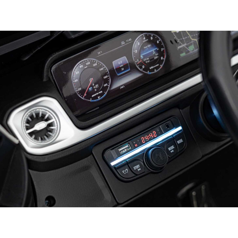 Elektromobilis Mercedes-Benz G63 AMG XXL, White-Elektromobiliai vaikams, Visureigiai-e-vaikas