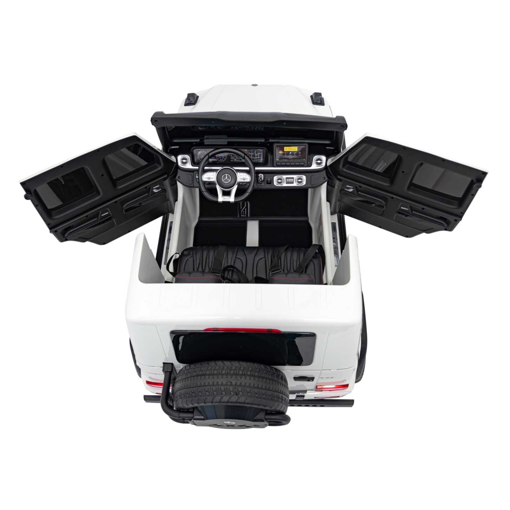Elektromobilis Mercedes-Benz G63 AMG XXL, White-Elektromobiliai vaikams, Visureigiai-e-vaikas