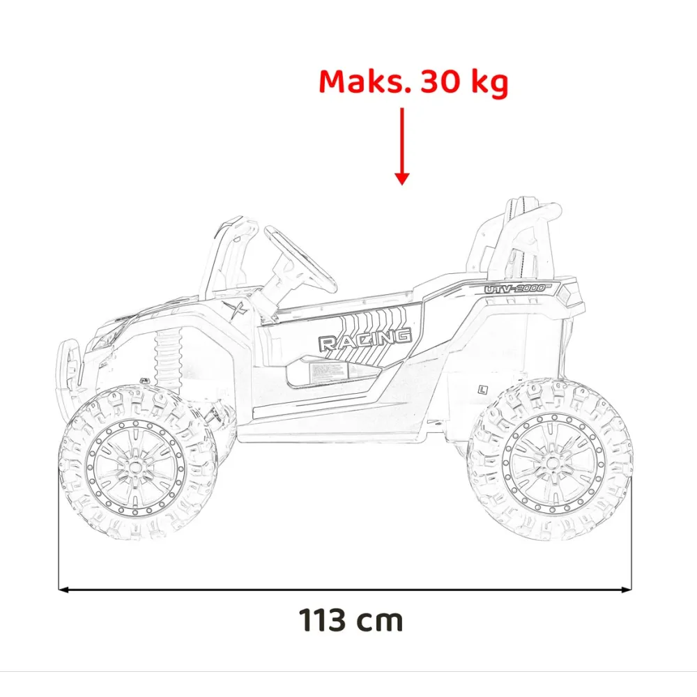Elektrinis Buggy UTV 2000M Racing, Green-Elektromobiliai vaikams, Keturračiai ir bagiai-e-vaikas