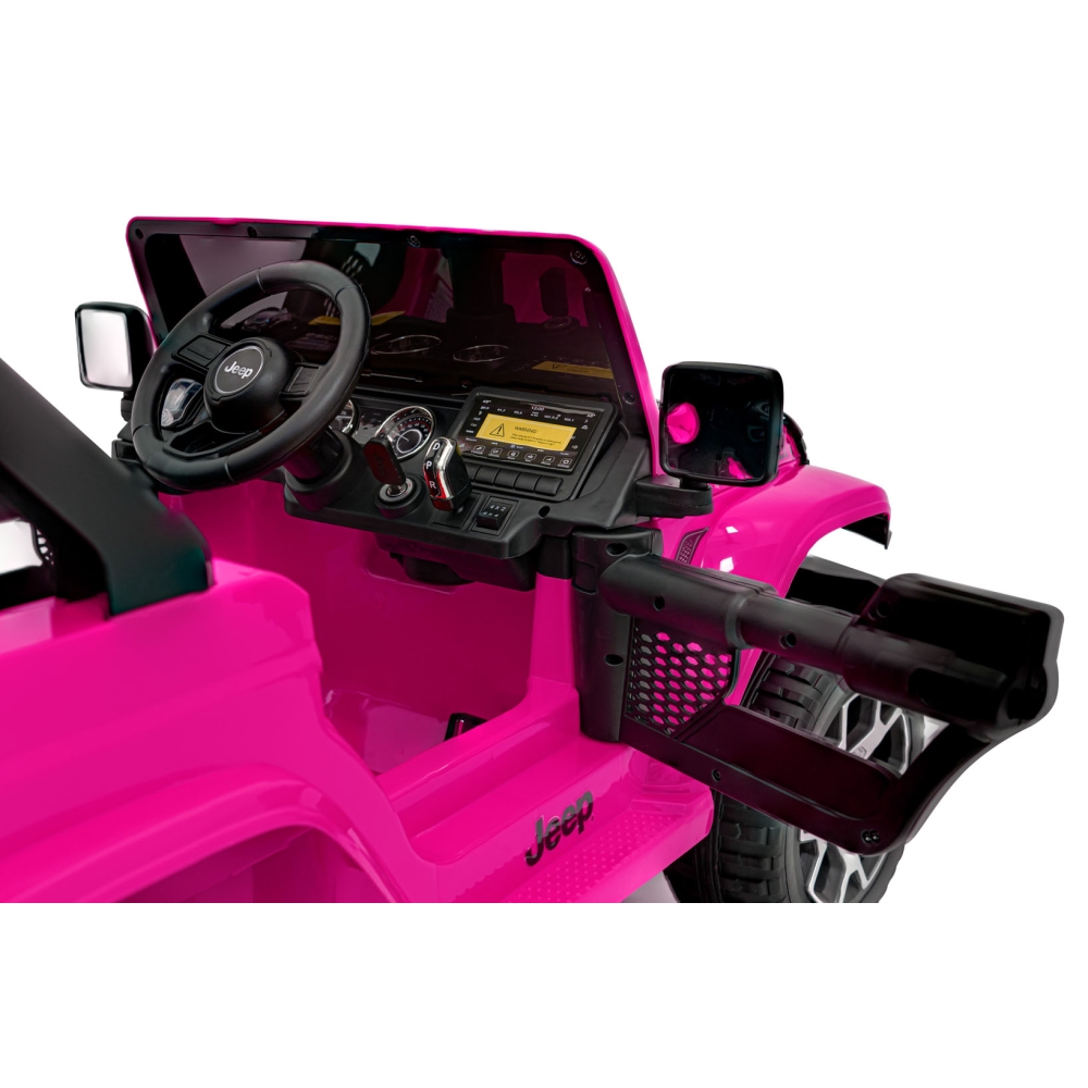 Elektromobilis Jeep Wrangler Rubicon, Pink-Elektromobiliai vaikams, Visureigiai-e-vaikas