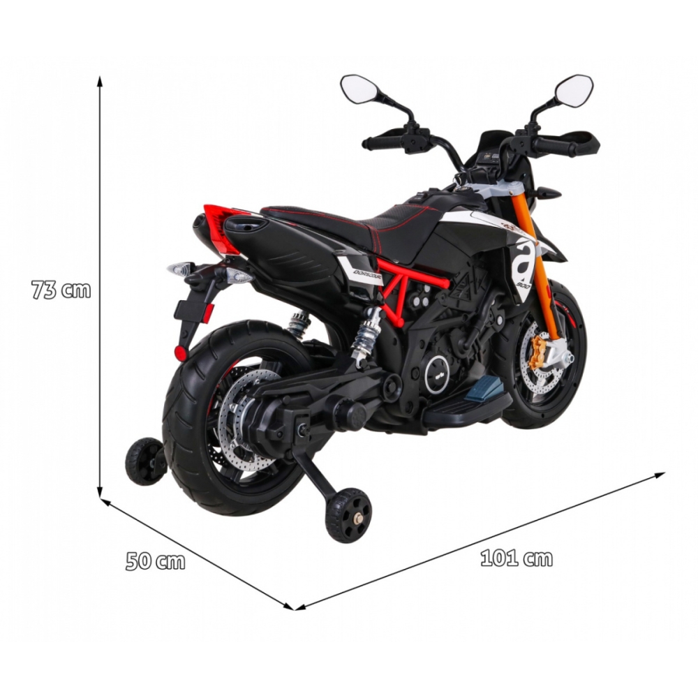 Elektrinis motociklas Aprilia, Black-Elektromobiliai vaikams, Motociklai-e-vaikas