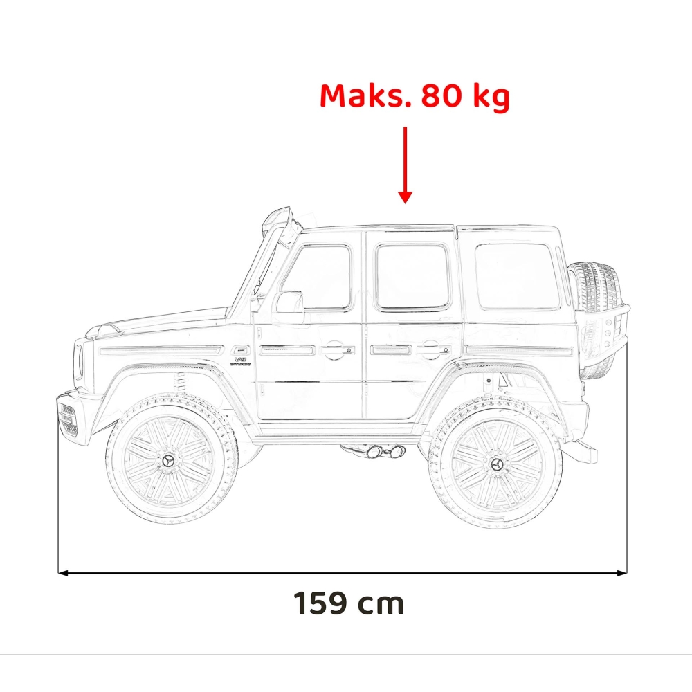 Elektromobilis Mercedes Benz G63 AMG XXL STRONG MP4, Red-Elektromobiliai vaikams, Visureigiai-e-vaikas