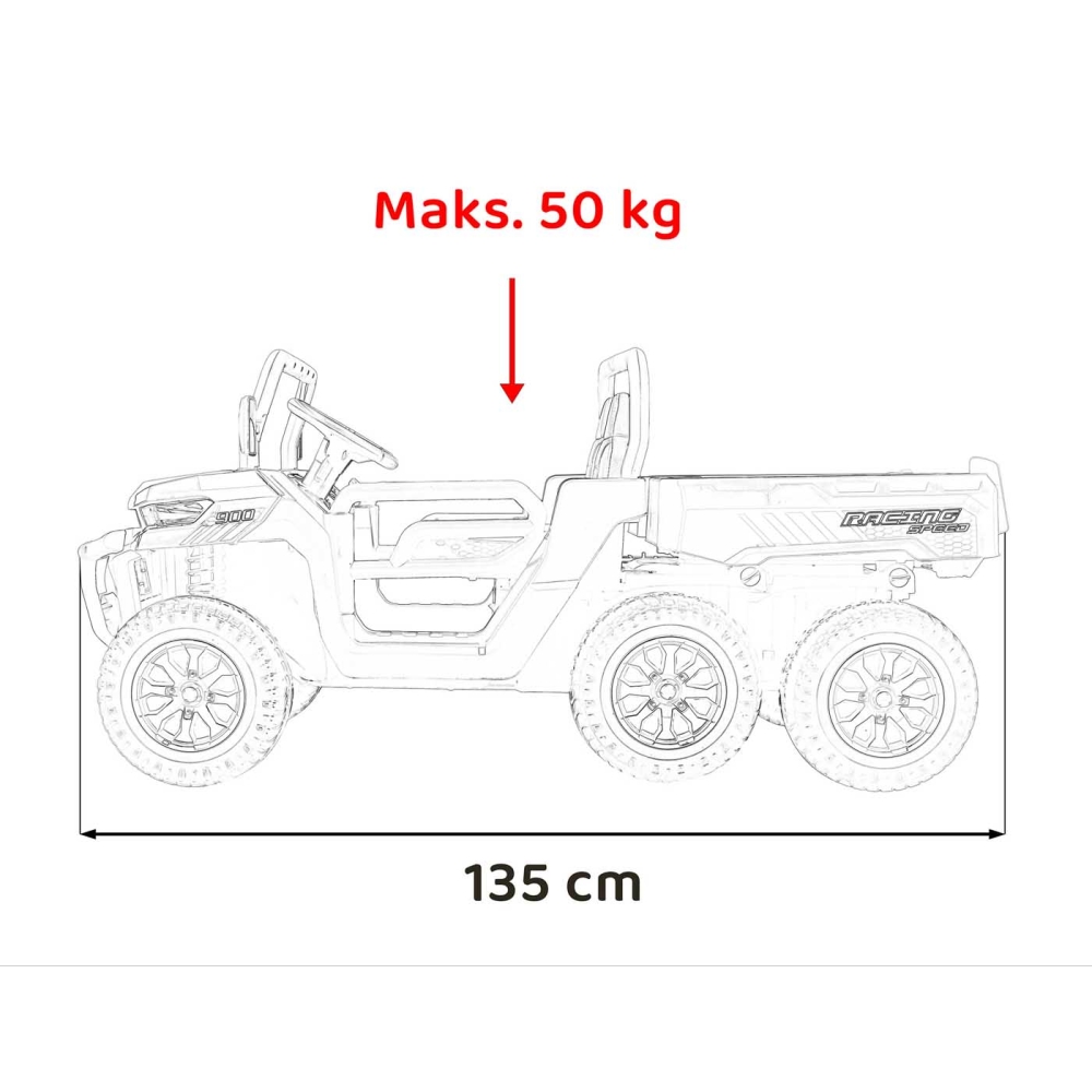 Elektromobilis Farmer Truck Speed 900, White-Elektromobiliai vaikams, Sunkvežimiai-e-vaikas