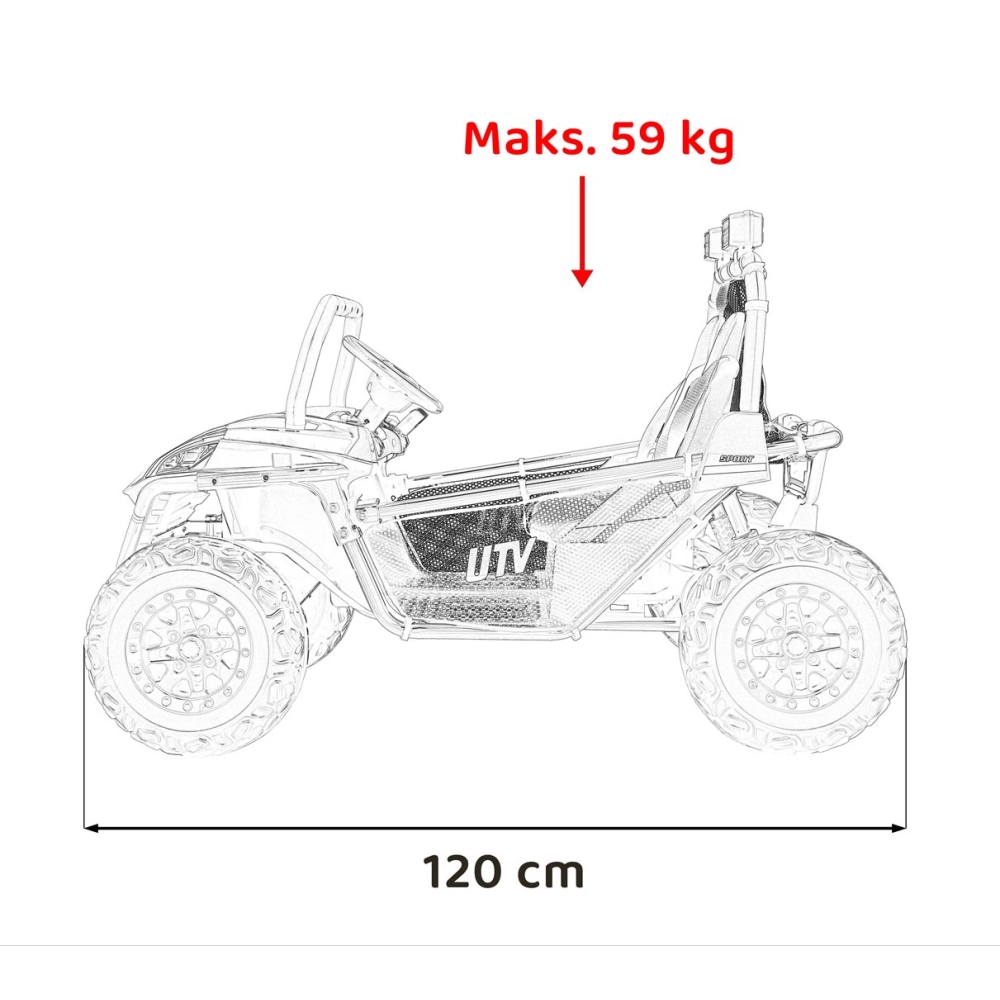 Elektrinis Buggy FASTER 4x4, Blue-Elektromobiliai vaikams, Keturračiai ir bagiai-e-vaikas