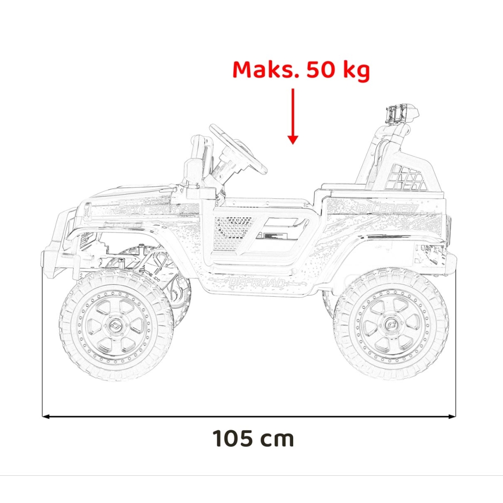 Elektromobilis OFF ROAD 4x4 SPORT, Red-Elektromobiliai vaikams, Visureigiai-e-vaikas