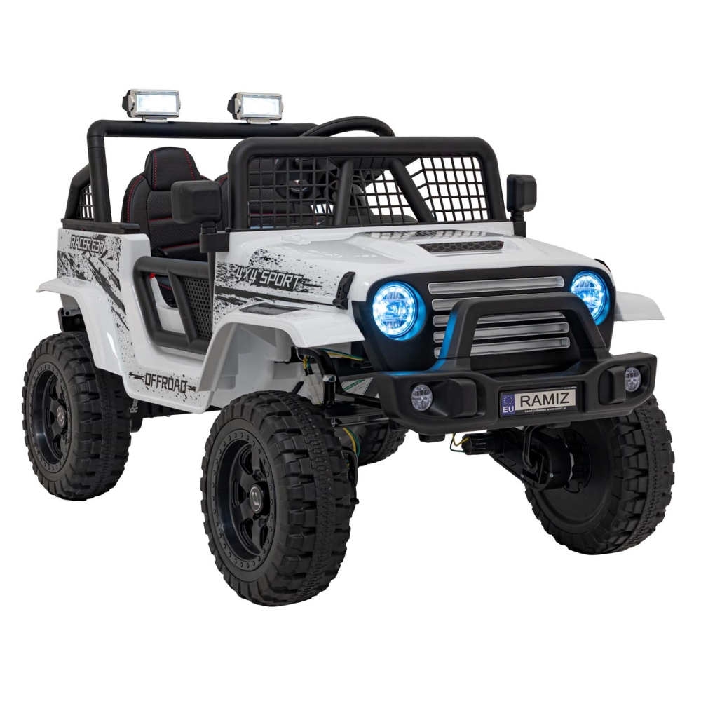 Elektromobilis OFF ROAD 4x4 SPORT, White-Elektromobiliai vaikams, Visureigiai-e-vaikas