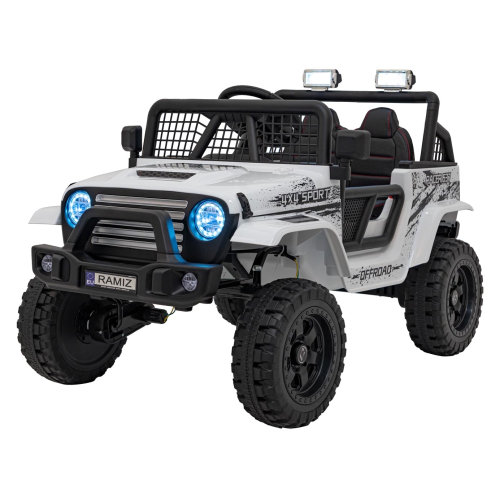 Elektromobilis OFF ROAD 4x4 SPORT, White-Elektromobiliai vaikams, Visureigiai-e-vaikas