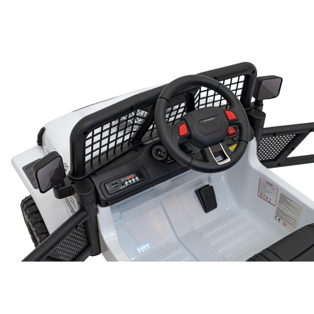 Elektromobilis OFF ROAD 4x4 SPORT, White-Elektromobiliai vaikams, Visureigiai-e-vaikas