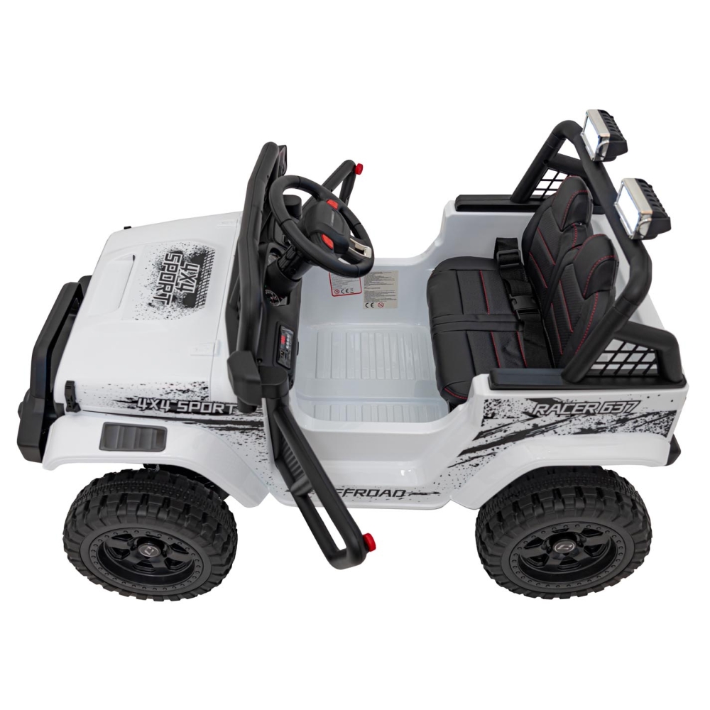 Elektromobilis OFF ROAD 4x4 SPORT, White-Elektromobiliai vaikams, Visureigiai-e-vaikas