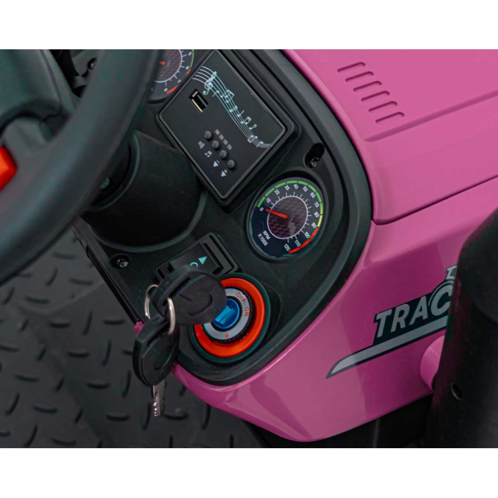 Elektrinis traktorius GROW 1804, Pink-Elektromobiliai vaikams, Traktoriai-e-vaikas