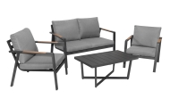 Meble Ogrodowe Aluminiowe Sofa + Dwa Fotele + Stolik