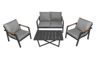 Meble Ogrodowe Aluminiowe Sofa + Dwa Fotele + Stolik
