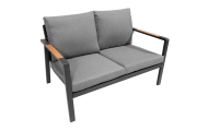 Aliuminio sodo baldai Sofa + du foteliai + stalas, tamsiai pilka