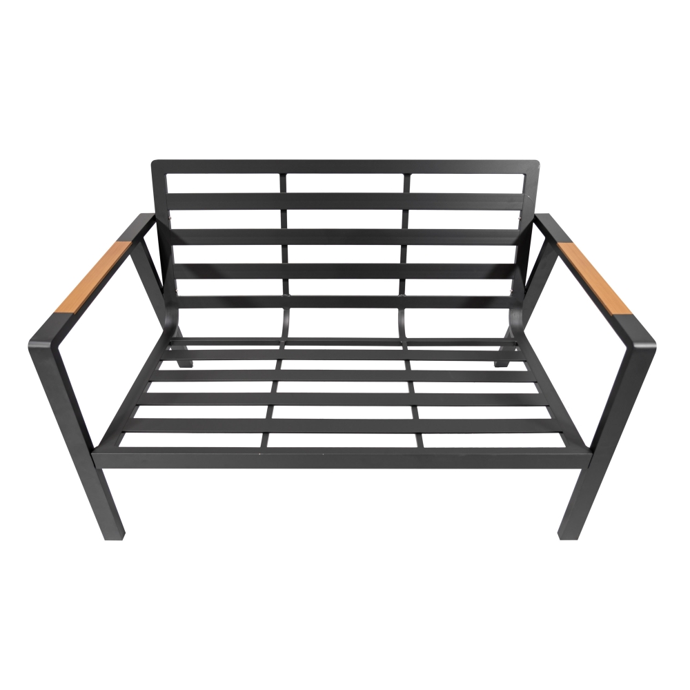 Aliuminio sodo baldai Sofa + du foteliai + stalas, tamsiai pilka-Namai, laisvalaikis, turizmas, Sodo baldai-e-vaikas