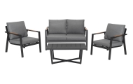 Meble Ogrodowe Aluminiowe Sofa + Dwa Fotele + Stolik