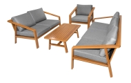 Meble Ogrodowe Aluminiowe Dwie Sofy + Fotel + Stolik