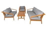 Meble Ogrodowe Aluminiowe Dwie Sofy + Fotel + Stolik