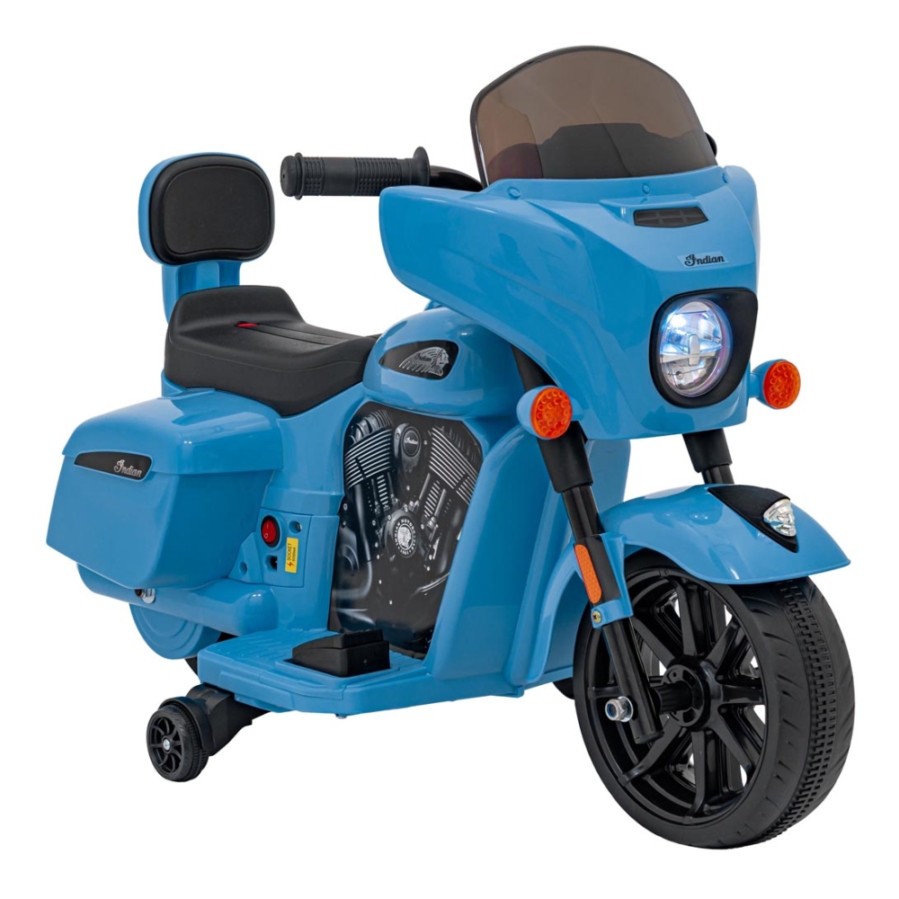 Elektrinis motociklas Chopper INDIAN, Blue-Elektromobiliai vaikams, Motociklai-e-vaikas