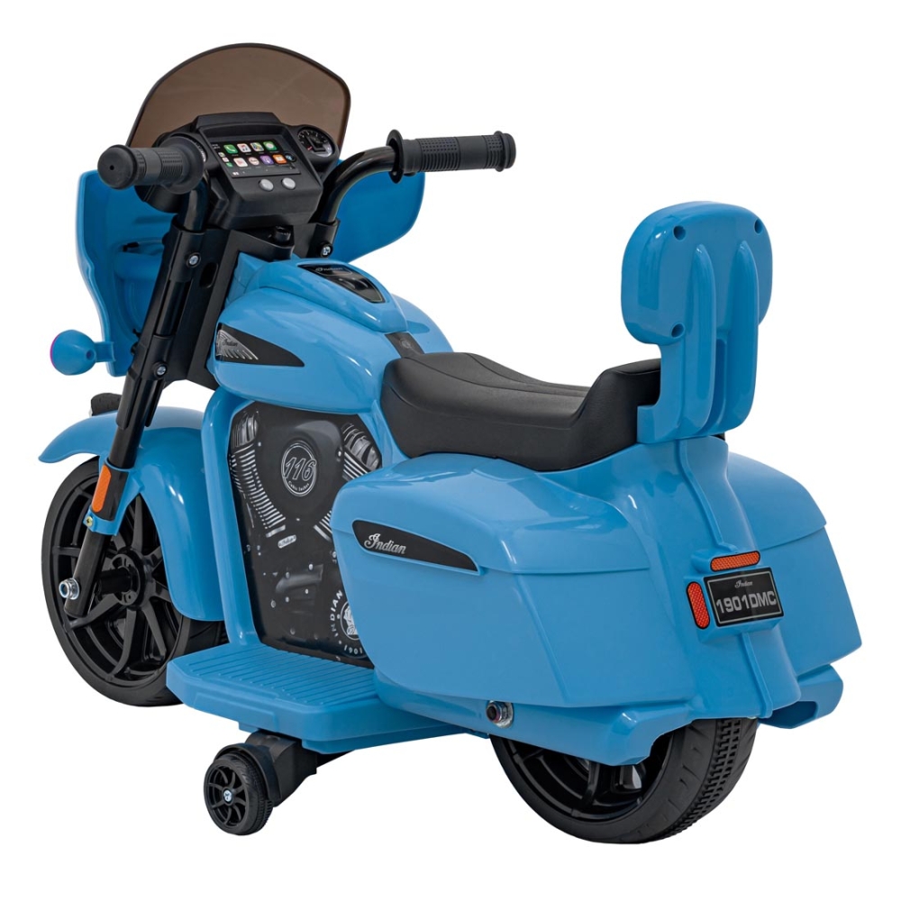 Elektrinis motociklas Chopper INDIAN, Blue-Elektromobiliai vaikams, Motociklai-e-vaikas