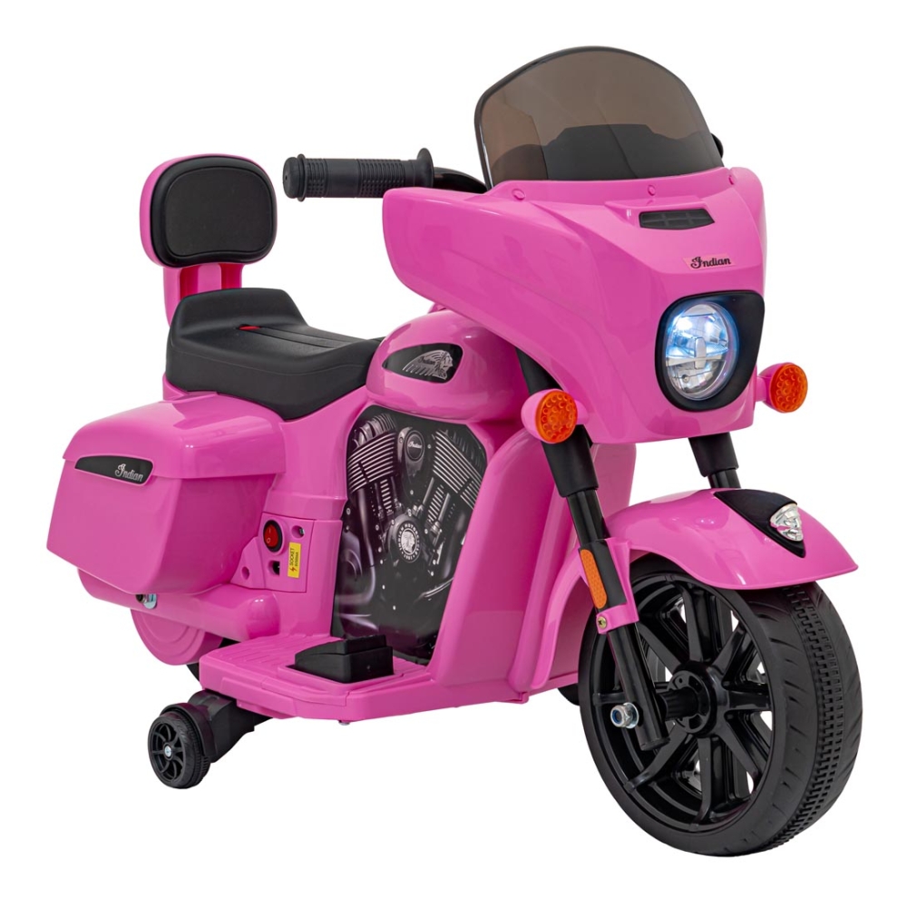 Elektrinis motociklas Chopper INDIAN, Pink-Elektromobiliai vaikams, Motociklai-e-vaikas
